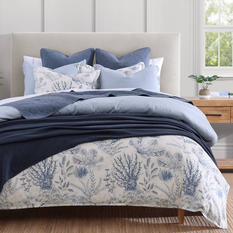 HiEnd Accents Oceania Coastal Paradise Duvet Cover Set, 3PC - Blue - King