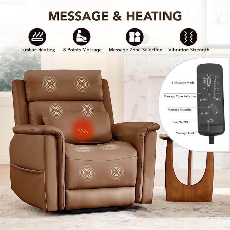 Spruce & Spring Power Lift Recliner Chair for Elderly with Foldable Tray Table and Massage