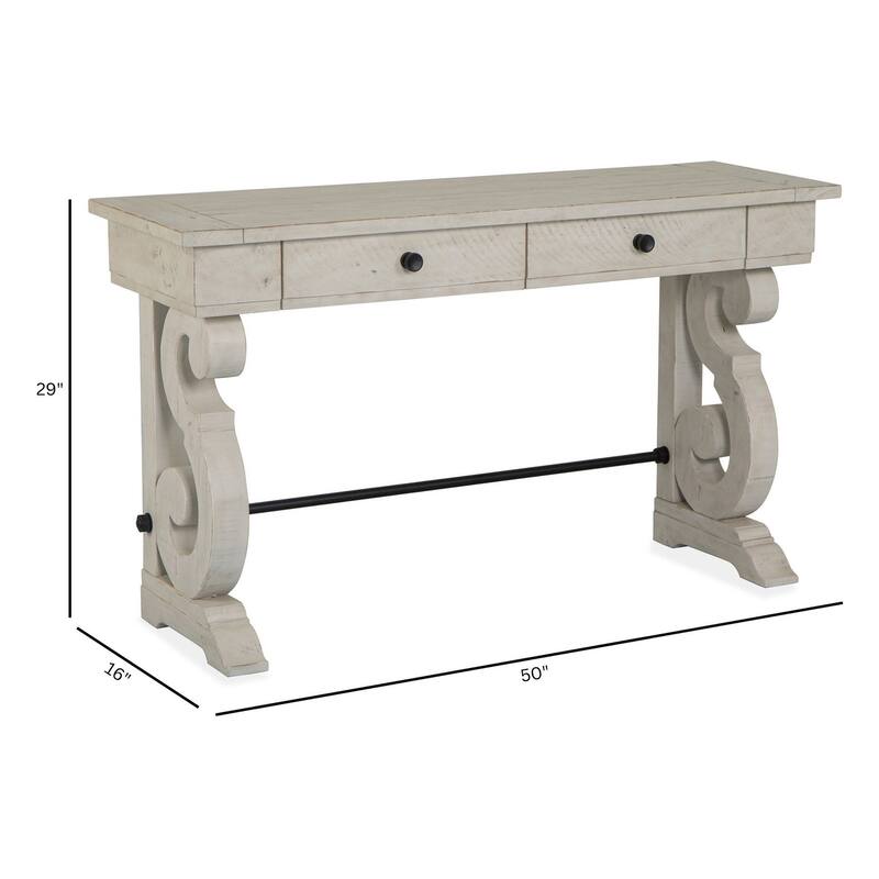 Magnussen Home Bronwyn Alabaster Rectangular Sofa Table - 50''W x 16''D x 29''H