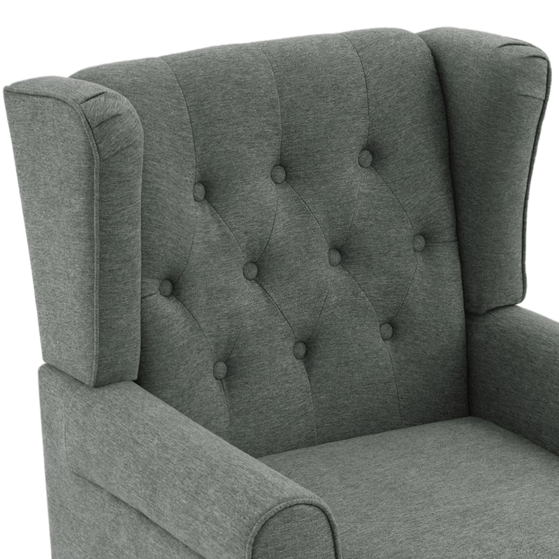 Modern Button Tufted Wingback Accent Chair Upholstered Armchair