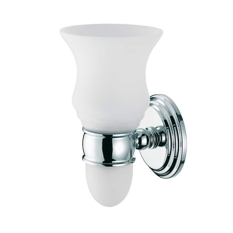 Bentley Solid Brass Wall Sconce with Frosted Glass & Nightlight Option