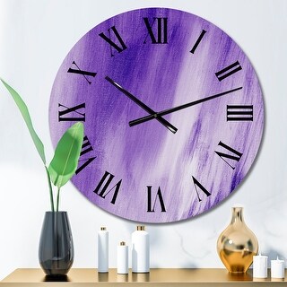 Designart 'Ultra Violet And Blue Marble Universe II' Modern wall clock ...