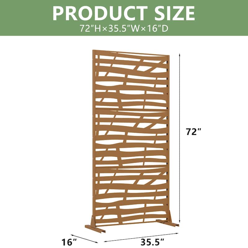 Jungle Metal Privacy Screen Panel Free Standing