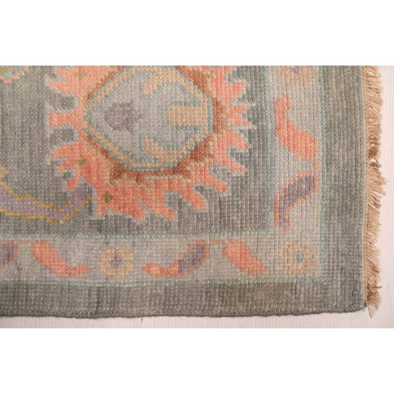 ECARPETGALLERY Hand-knotted Modern Oushak Sage Wool Rug - 8'11 x 11'11