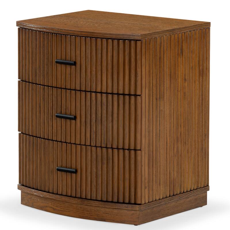 SAFAVIEH Couture Shelbie 3-Drawer Reeded Nightstand, Fully Assembled