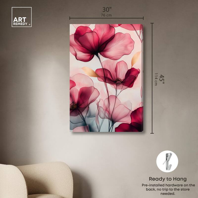 Chiffon Cherry Charm Canvas by Art Remedy, Gallery Wrapped
