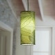 preview thumbnail 1 of 2, Eangee Handmade Cylinder Pendant, Cocoa Leaves Shade, 7 x 7 x 17 in. - 7 x 7 x 17 in. Green