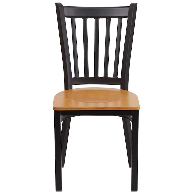 Vertical Back Metal Restaurant Chair - 17"W x 20.25"D x 34.25"H
