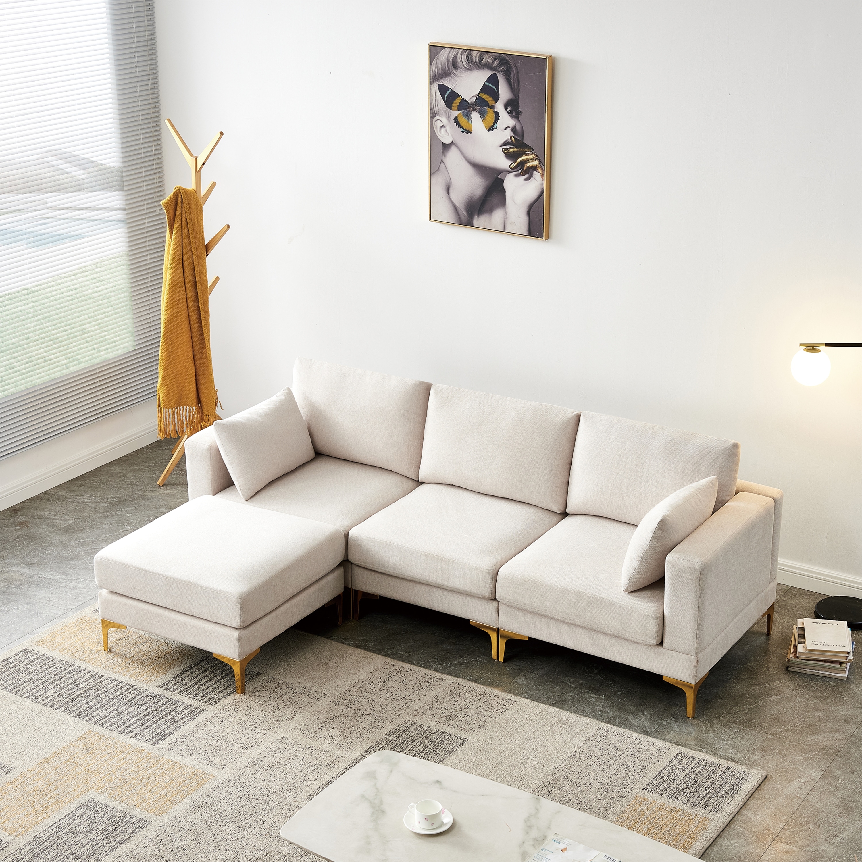 L shaped cheap scandinavian sofa