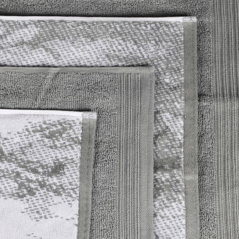 Superior Cotton Quick-Drying Solid and Marble 8 Piece Towel Set