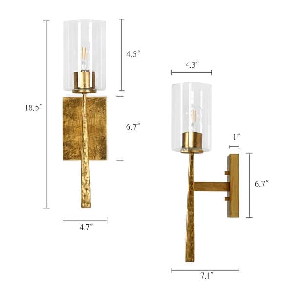 Midas Mid-century Modern Glam Vintage Cylinder Glass Wall Sconce for ...