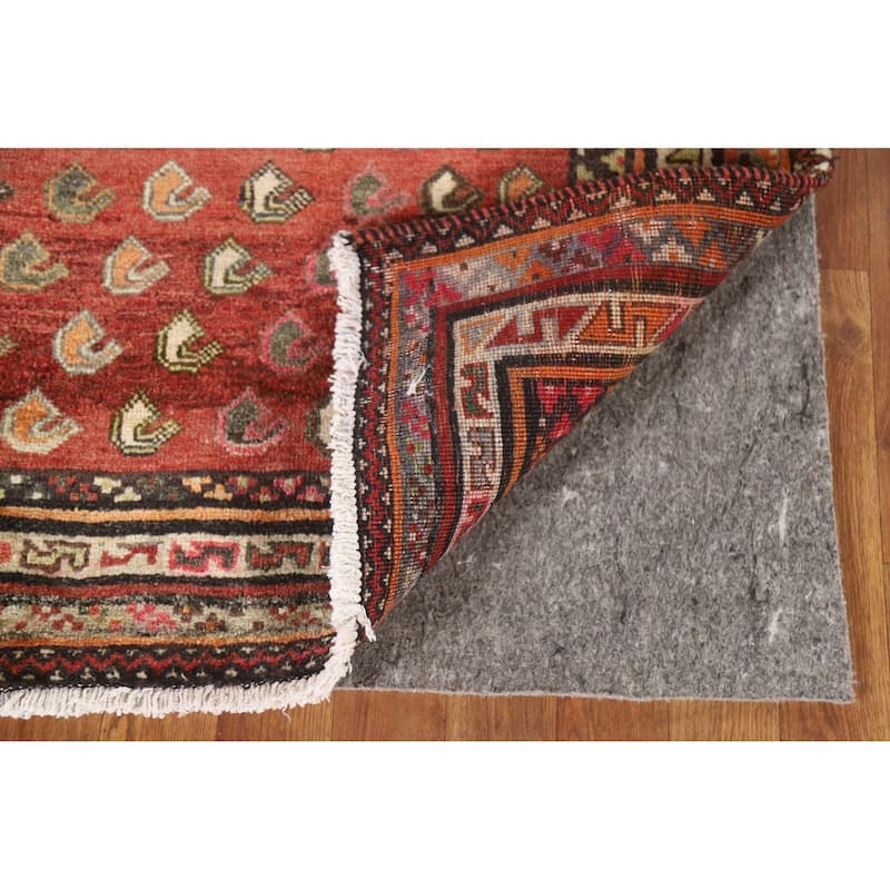 Geometric Afshar Persian Vintage Area Rug Hand-Knotted Wool Carpet - 4'11"x 7'10"