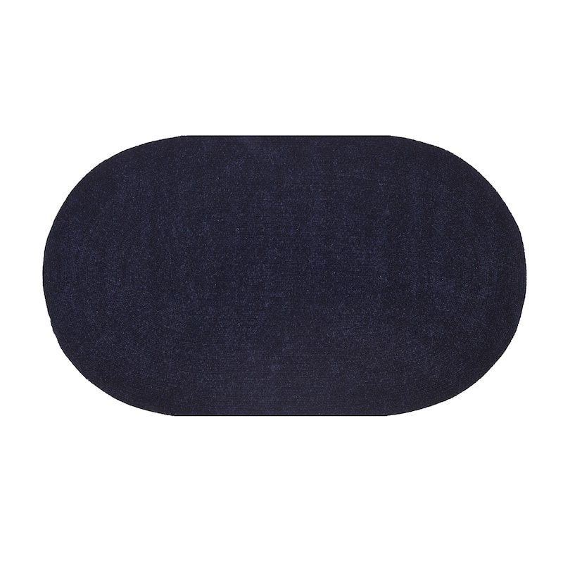 Better Trends Chenille Tweed & Solid Braid 100% Polyester Stain Resistant, Double Sided Reversible Indoor Area Rug