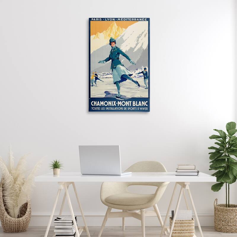 Stupell Vintage Ice Skating Advertisement Canvas Wall Art Design By Marcus Jules