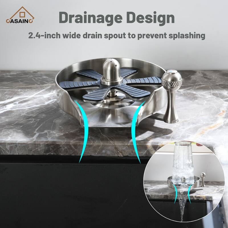 5 in. Kitchen Sink Hot and Cold Glass Rinser