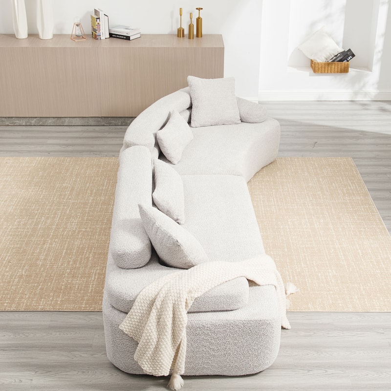 Frameless Sofa with Sponge Construction, ARC Armrests, No Assembly Required
