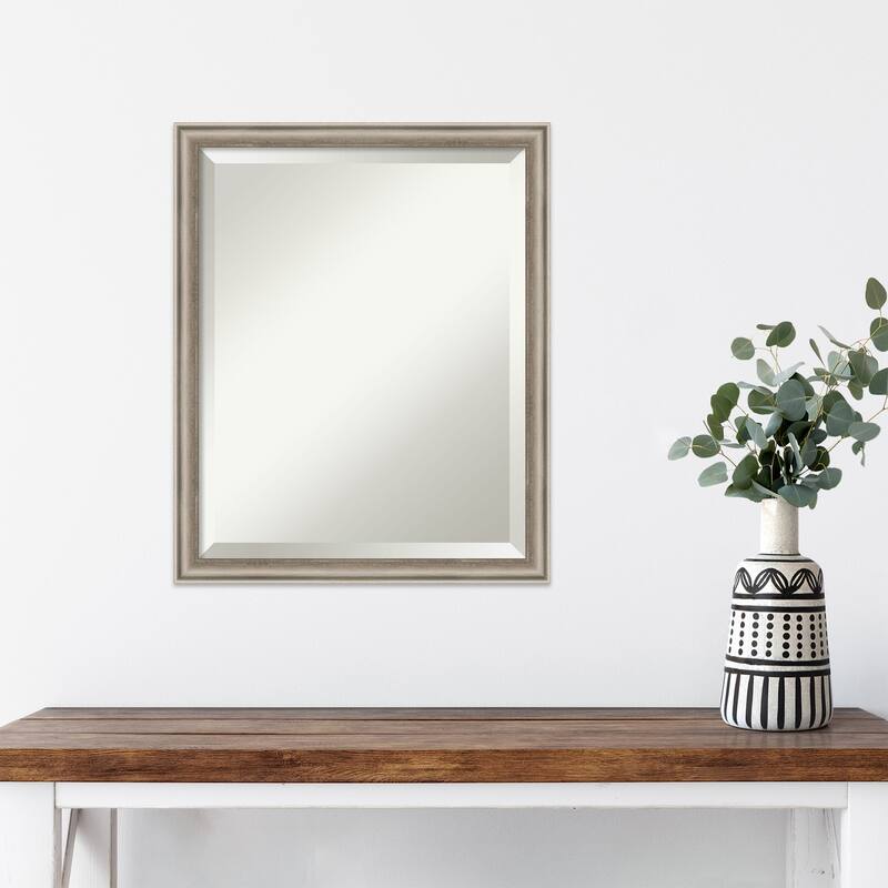 Salon Scoop Beveled Wood Framed Wall Mirror