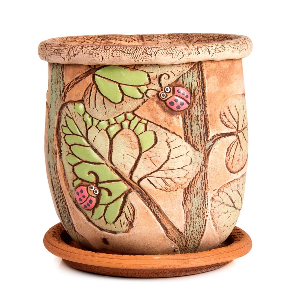 Stp Goods 7 5 Ladybugs Ceramic Flower Pot Planter Overstock 31730977