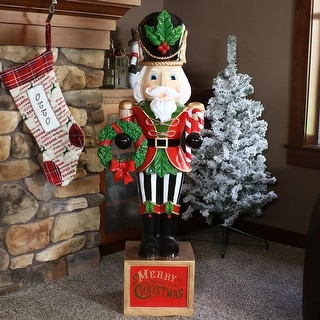 SANTA FLY FISHING FIGURE STATUE HOLIDAY TABLE TOP CENTERPIECE DECORATION 