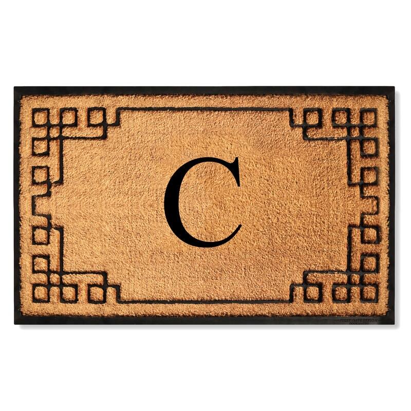 A1HC Natural Coir & Rubber Door Mat, Heavy Duty, Dirt Trapping, Long-Lasting Entrance Doormats,Thick & Durable Outdoor Entry Mat - 30" X 48" - C