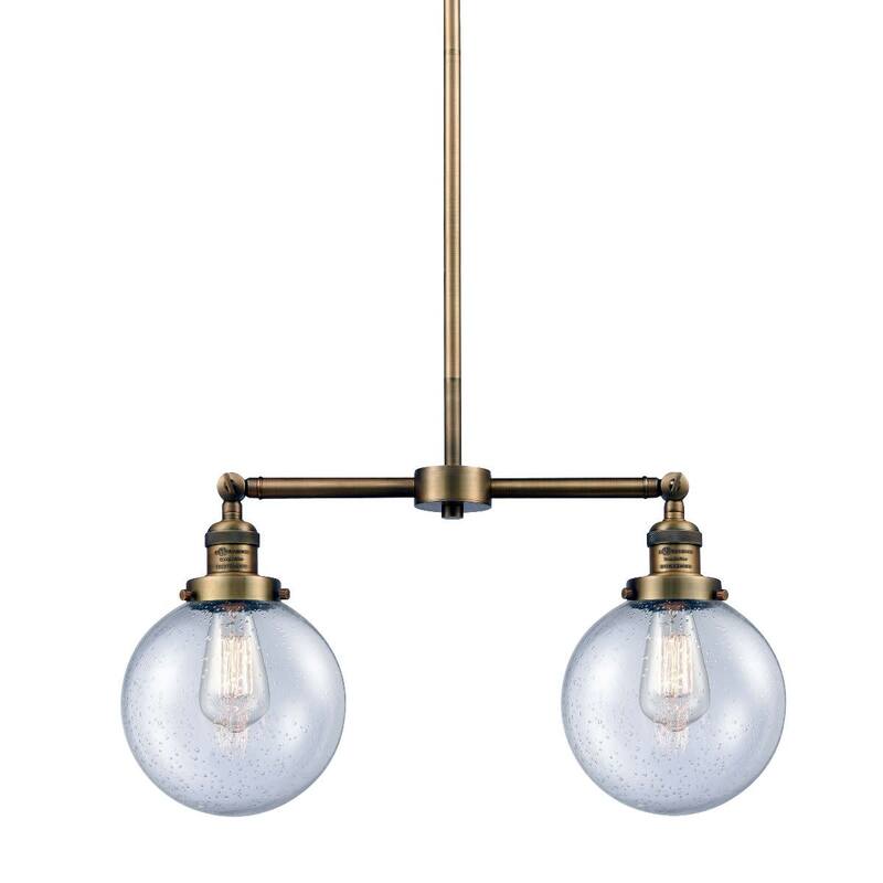 Innovations Lighting Beacon 2 Light 25" Wide Linear Chandelier - Brushed Brass / Seedy