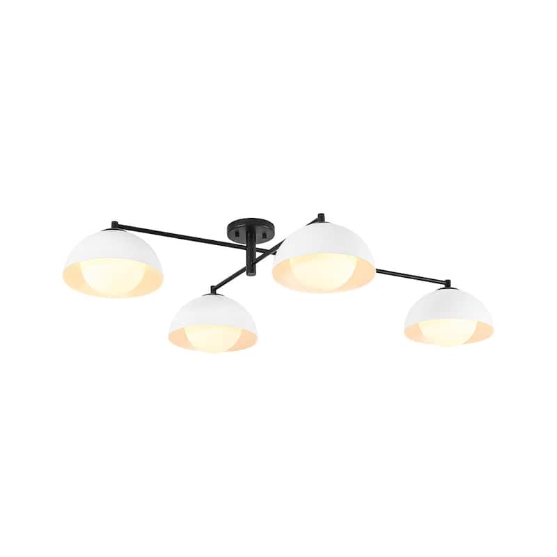 Ultra-Modern 4-Light Flower Bud Domed Semi-flush Mount - 44.9 in