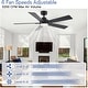 preview thumbnail 31 of 69, YUHAO Kaleido 52 in. Indoor Matte Black 3-Colors Integrated LED 6-Speeds Ceiling Fans with Dual-Finish Blades and Remote Control