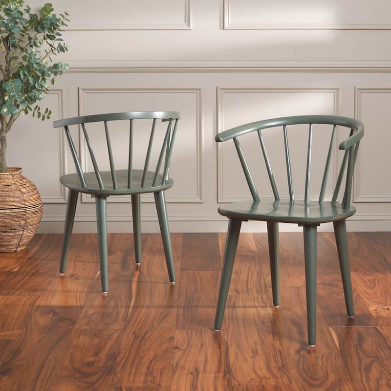 SAFAVIEH Home Blanchard 18-inch Curved Spindle Side Chair [SET of 2] - 21"W x 21"D x 30"H