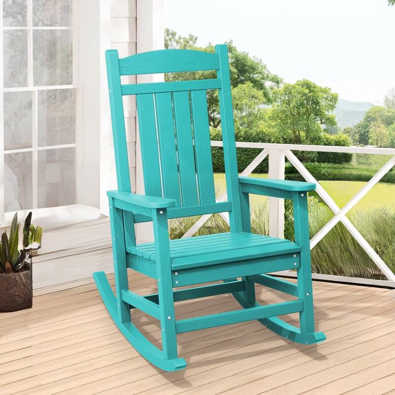 High-Back Oversized Plastic Rocking Chair –Stable & Smooth Glide