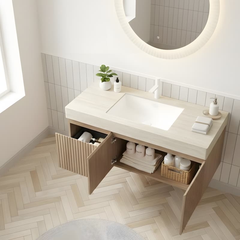 48" Bathroom Vanity with Sintered Stone countertop and Sink