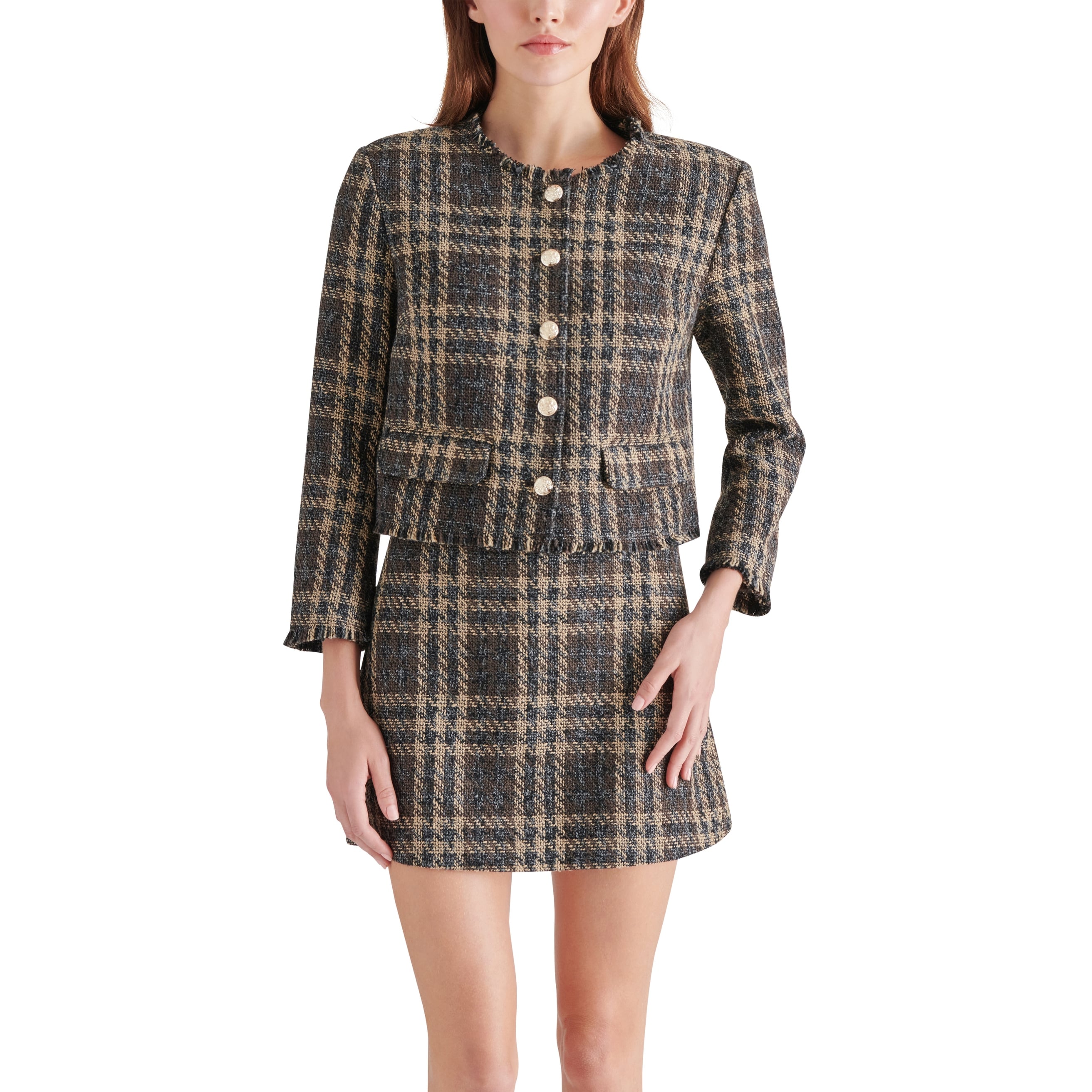 Steve Madden Cropped Tweed Jacket