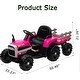 preview thumbnail 16 of 16, Kids Ride on Tractor with Trailer & Parent Remote Control, Dual Motors,3-Speed Adjustable,USB,MP3,LED Light, Safety Belt