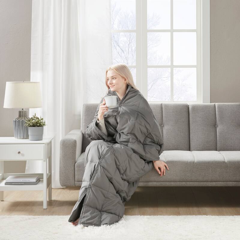 Madison Park Hadly Wearable Multipurpose Throw - Grey