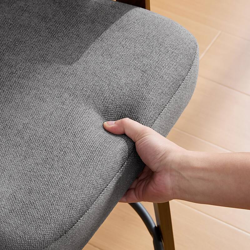 Mid-Century Upholstered Swivel Bar Stool/ Counter Stools with Curved Back - 37.5"H x 20.9"W x 19.9"D