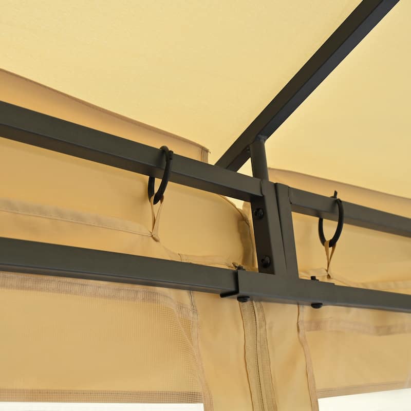 Roomfitters 10x10 FT Outdoor Gazebo with Double Roofs, Patio Canopy and Mosquito Netting for Backyard, Garden, Lawn