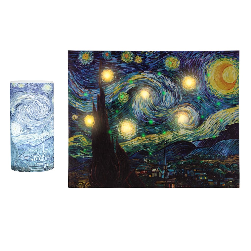 Lavish Home Van Gogh 16x20 Print and Candle Set