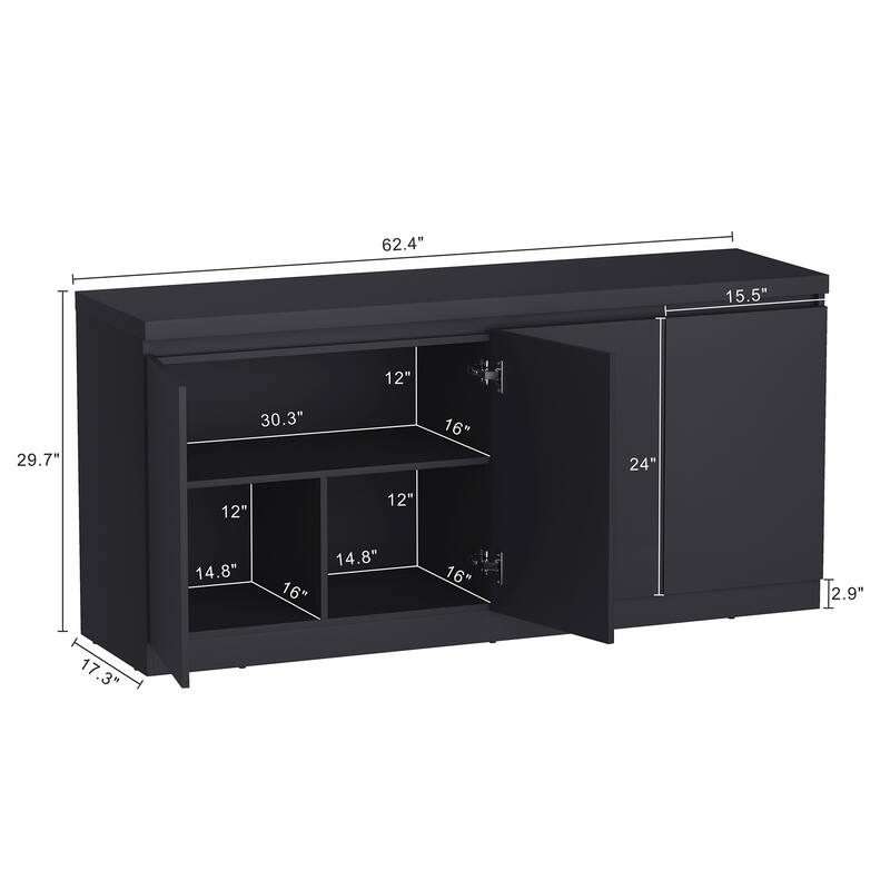 Manhattan Comfort Griffin Modern 6 Shelf Sideboard