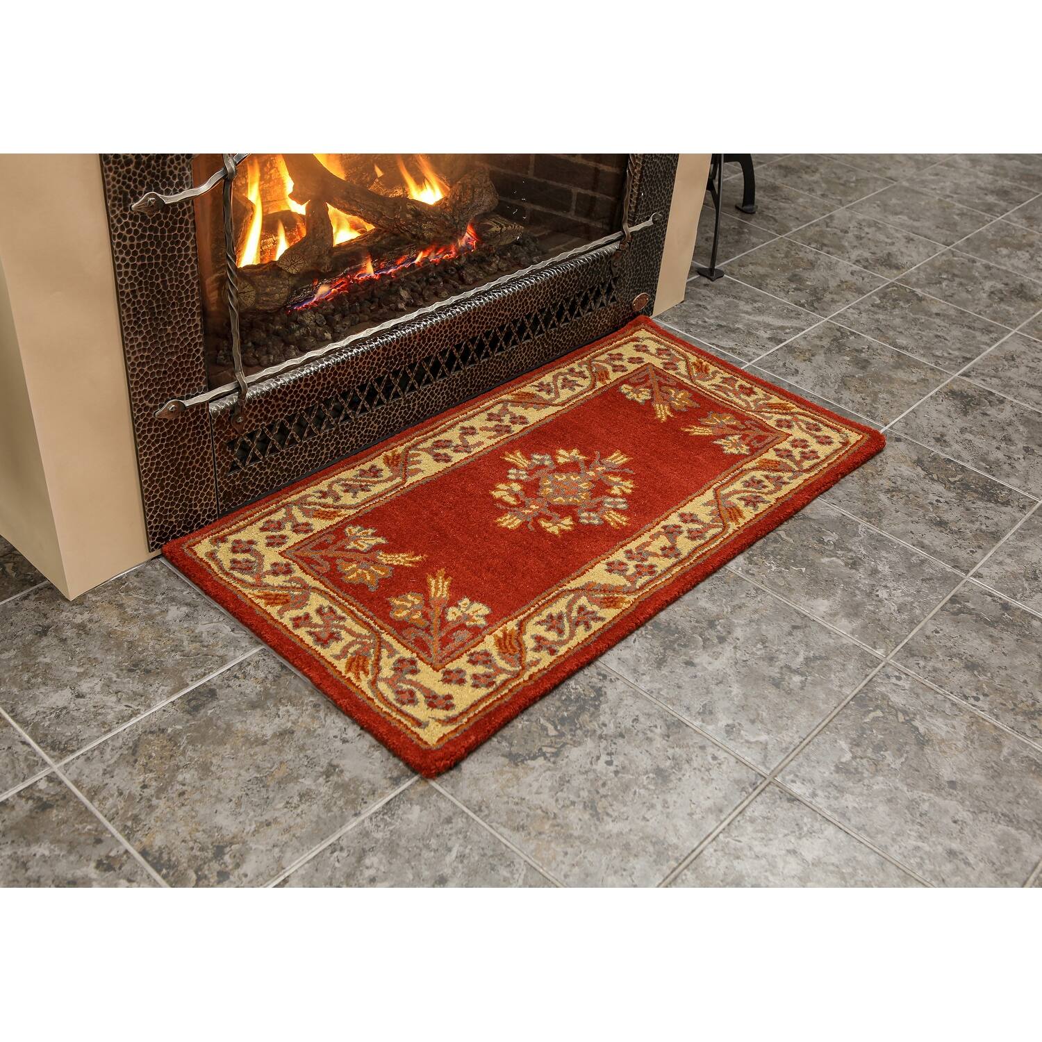 Minuteman International Jardin Rectangular Hearth Rug, 44 Inch Long