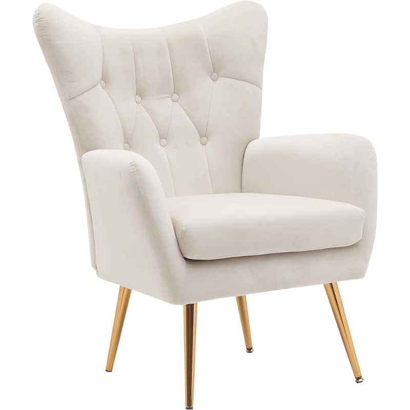 US Pride Furniture Modern Accent Chair with Ergonomic High Wingback Microfiber Upholstered Armchair with Metal Legs