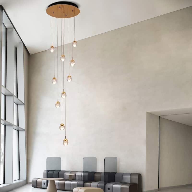 10-Light LED Chandelier Brass Chandelier - N/A