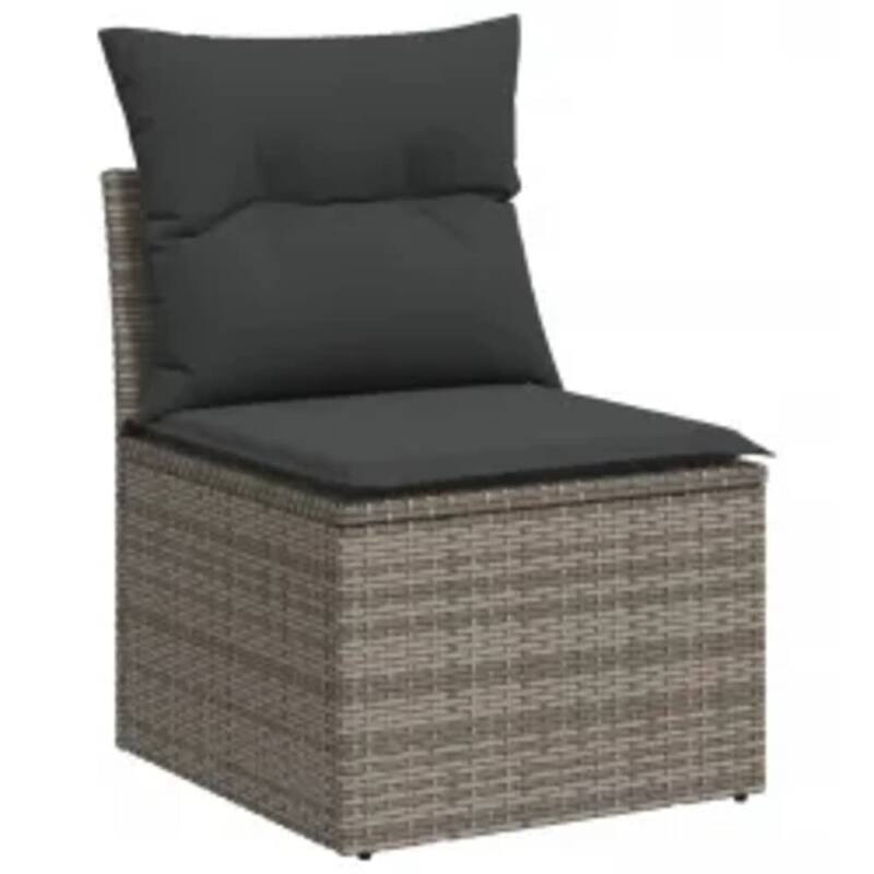 vidaXL Patio Sofa Set with Cushions Outdoor Furniture 8 Piece Poly Rattan