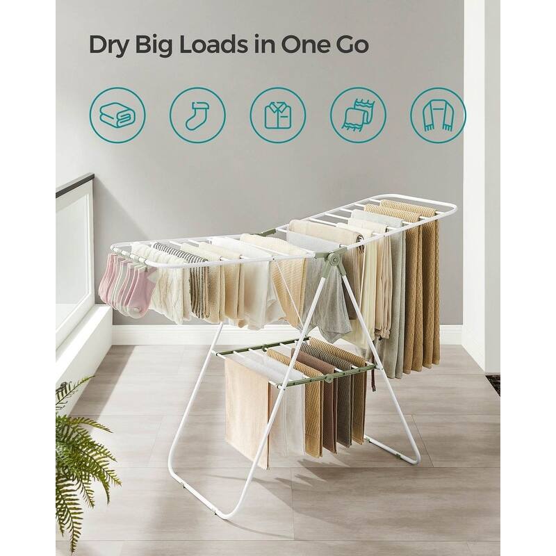 Modern Stainless Steel Clothes Drying Rack with Sock Clips