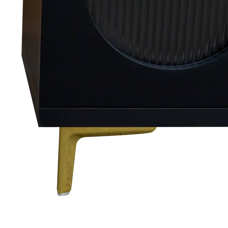 Modern Extendable TV Stand Rectangle TV Stand, Media TV Console with Storage Space, for Living Room Bedroom, Black