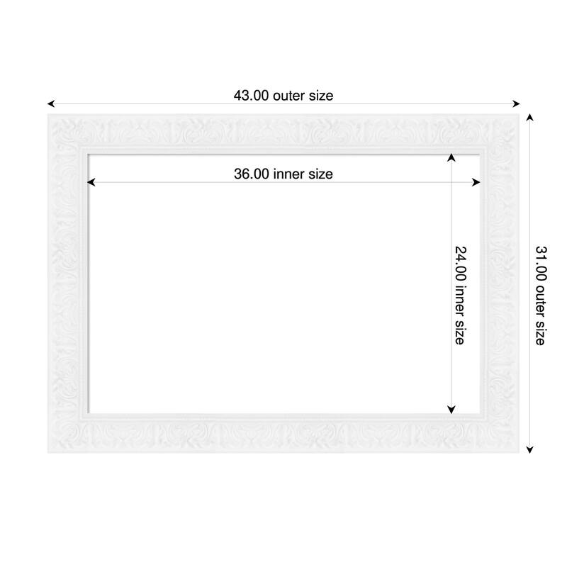 Luxe Framed Dry Erase Magnetic Board - 43 x 31 in - Luxe White