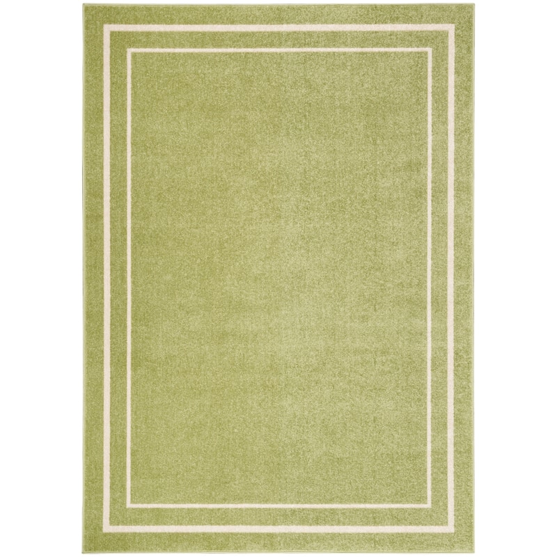 Nourison Sandy Indoor / Outdoor Solid Area Rug - 6' x 9' - Green/Ivory