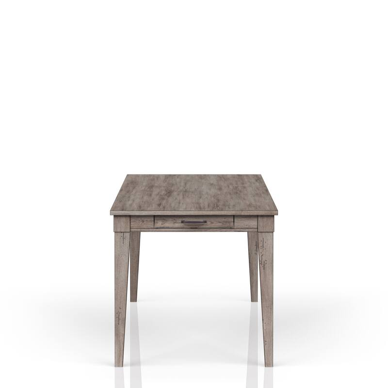 Rustic Gray Dining Table Two Storage Drawers and Leaf