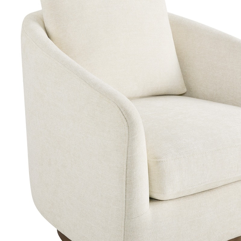 Spruce & Spring Classic Swivel Club Accent Chair with Back Cushion & Solid Wood Frame