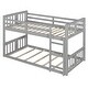 preview thumbnail 20 of 26, Twin Over Twin Floor Bunk Bed with Ladder, Solid Wood Bunk Bed Frame with Full-Length Guardrail, Detachable into 2 Separate Beds