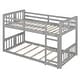preview thumbnail 8 of 26, Twin over Twin Convertible Low Wood Floor Bunk Bed, Stackable and Detachable Bed Frames with Ladder for Kids, High Guardrail