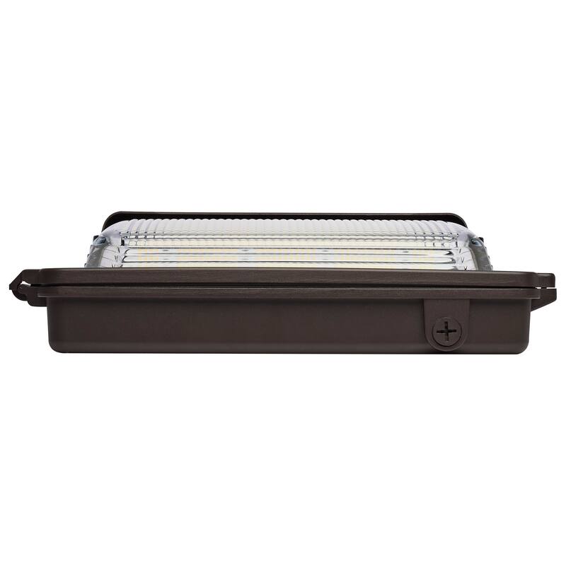 LED Low Profile Wall Pack Wattage 70/85/100W and CCT 3K/4K/5K Selectable Photocell - Bronze